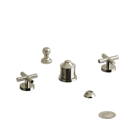 Riobel 4-Piece Bidet Faucet With Integrated Vacuum Breaker RU09+PN